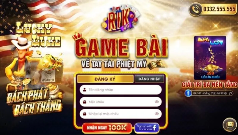 Đăng ký tài khoản game Rikvip