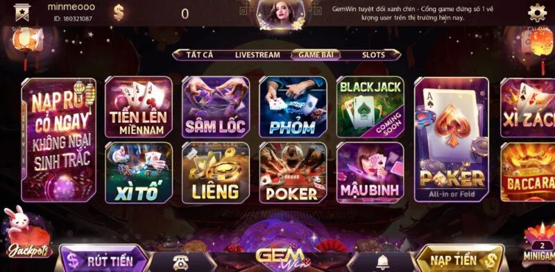 Gemwin mang đến hàng loạt game bài hấp dẫn