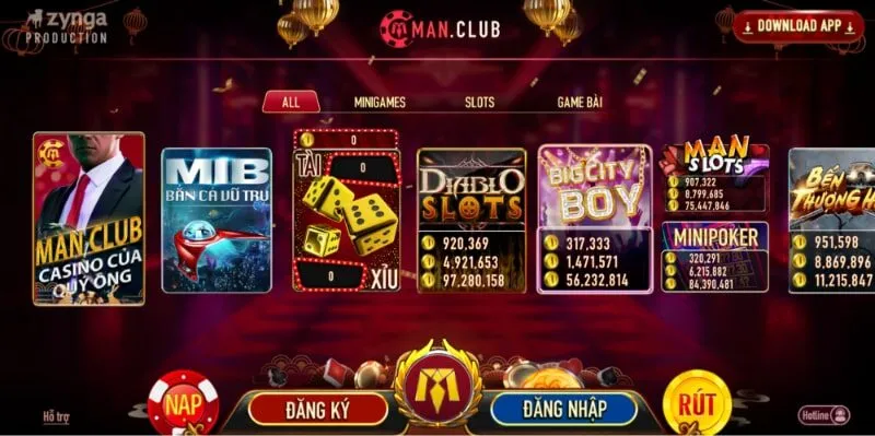 Kho game của Manclub vô cùng ấn tượng