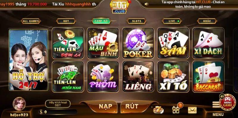 Game bài đổi đổi thưởng là sản phẩm thịnh hành bậc nhất tại Hitclub